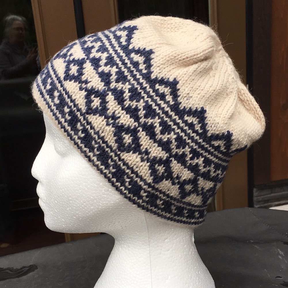 Hand Knit Nordic Hat/Toque/Beanie